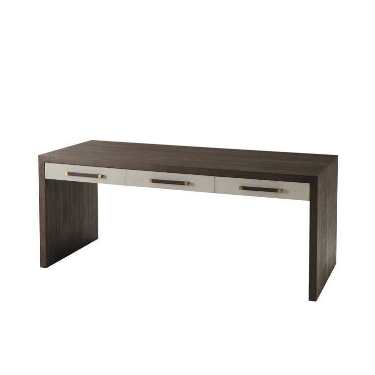 Cardamon Gray 49.25'' Contemporary Home Office Desk with Drawers