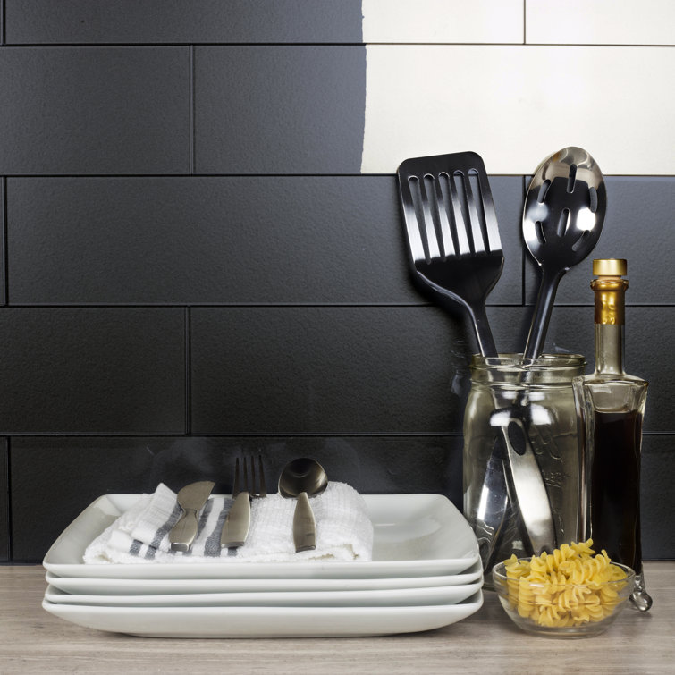 Forever Glossy Gray Glass 4x16 Subway Wall Tile