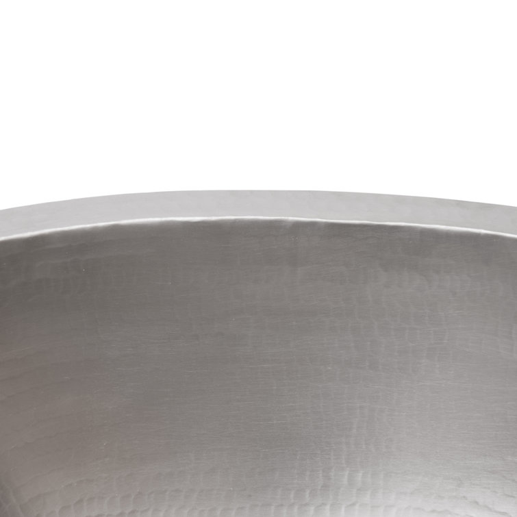 19" Oval Hammered Copper Undermount Bathroom Sink in Electroless Nickel