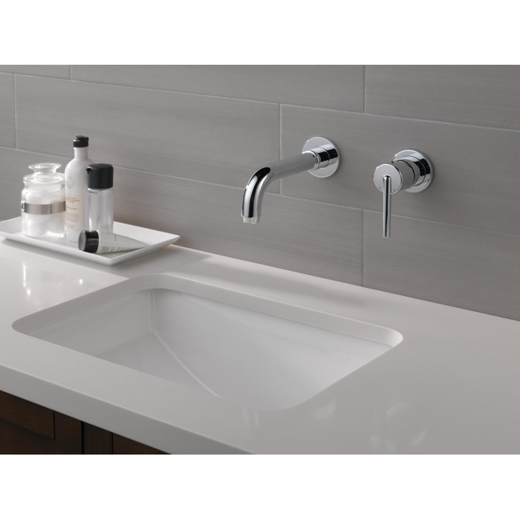 Delta Trinsic 7.5" Chrome Modern Wall-Mounted Bathroom Faucet
