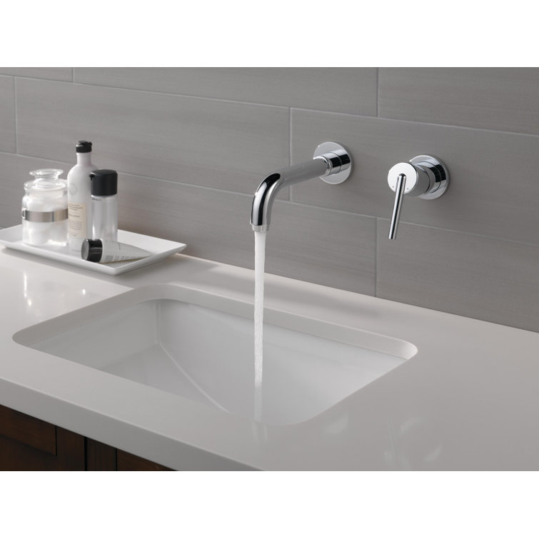 Delta Trinsic 7.5" Chrome Modern Wall-Mounted Bathroom Faucet