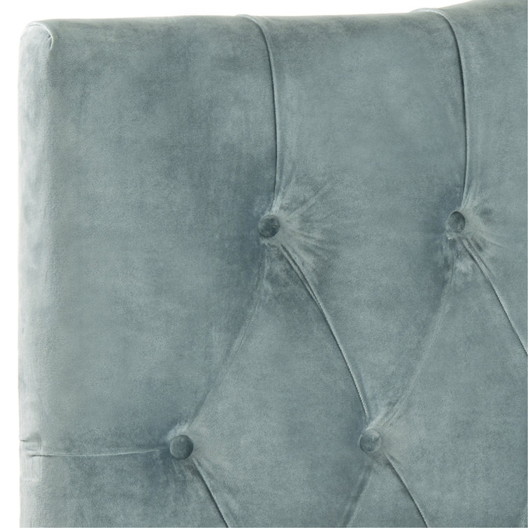 Full Arctic Gray Upholstered Tufted Headboard with Polyester Fabric