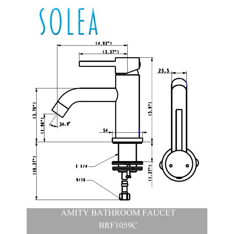 Amity Chrome Single-Hole Bathroom Faucet with Cylindrical Body