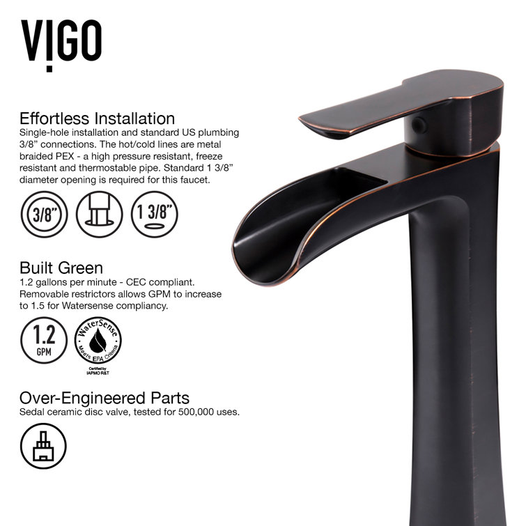 Russet Brown Tempered Glass Vessel Bathroom Sink with Antique Bronze Faucet