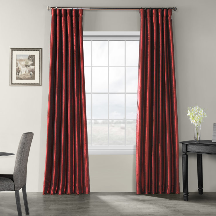 Smokey Plum Faux Silk Room Darkening Curtain Panel