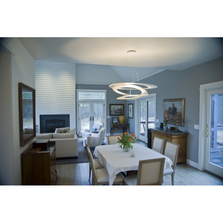 Pirce Large White Aluminum LED Suspension Light