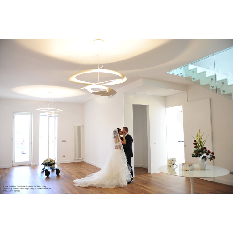 Pirce Large White Aluminum LED Suspension Light
