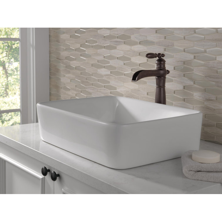 Modern Venetian Bronze Single Hole Vessel Faucet with Ceramic Disc