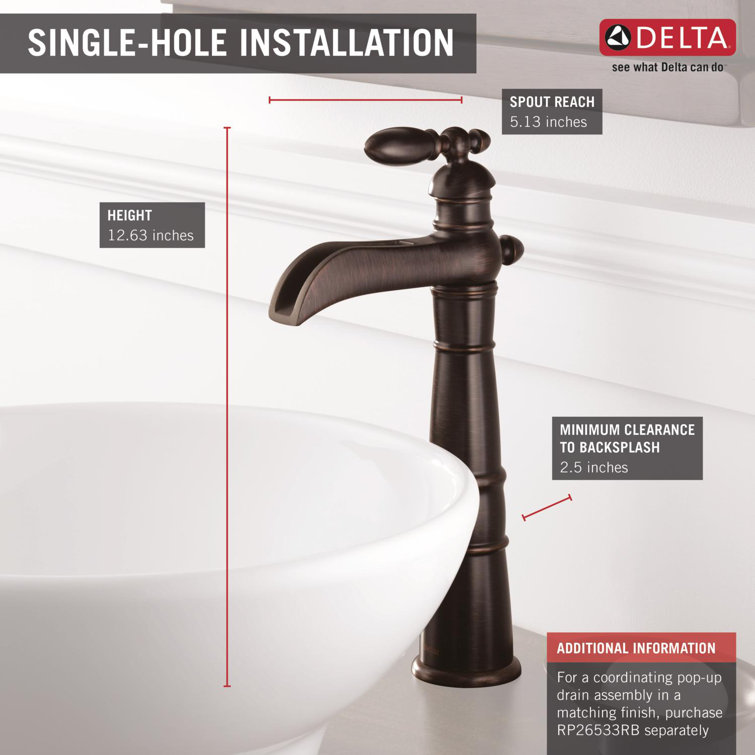 Modern Venetian Bronze Single Hole Vessel Faucet with Ceramic Disc