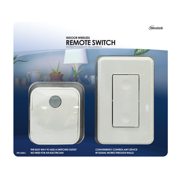 Westek White Wireless Rocker Light Switch with Receiver