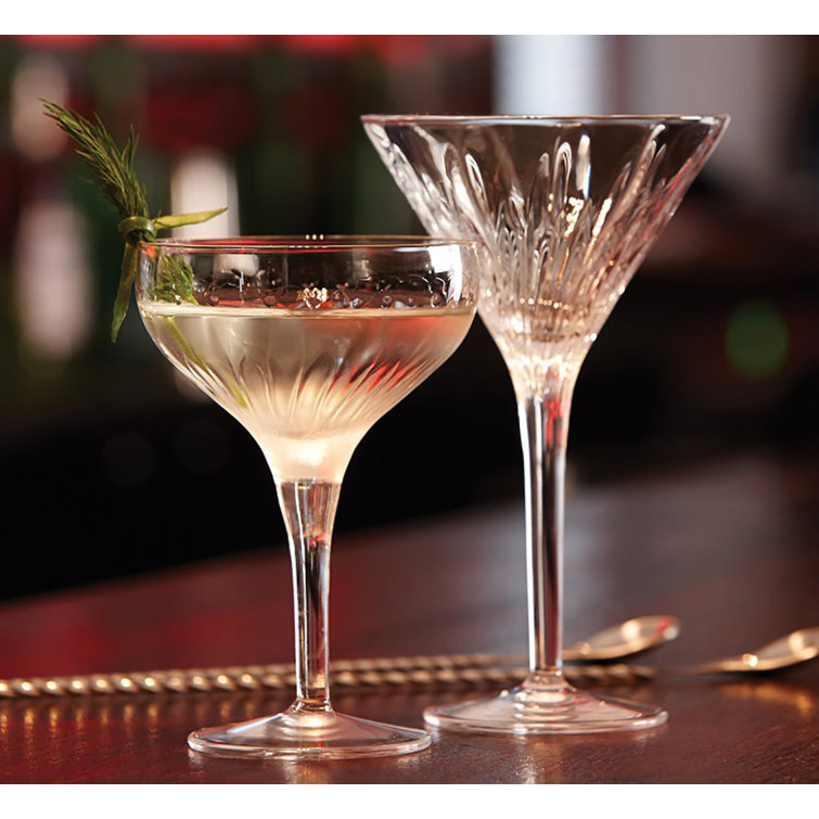 Luigi Bormioli 7.25 oz Ribbed Martini Glasses Set of 4