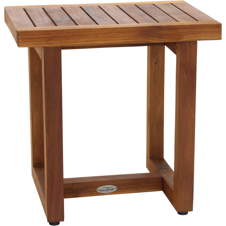 Eco-Friendly Teak Spa Shower Bench - 18" Indoor/Outdoor