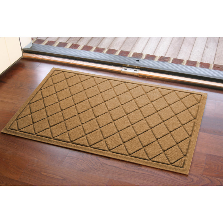 Charcoal Polypropylene Non-Slip Outdoor Doormat with Rubber Backing