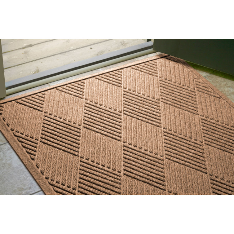 Bluestone Rubber Rectangle Outdoor Doormat with Diamond Pattern