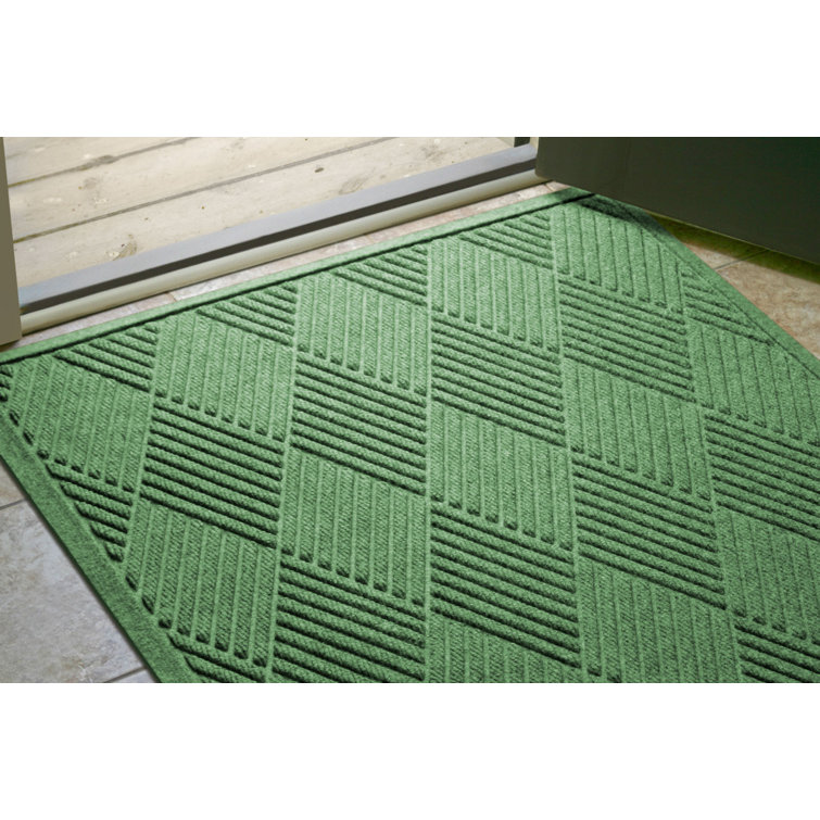 Bluestone Rubber Rectangle Outdoor Doormat with Diamond Pattern