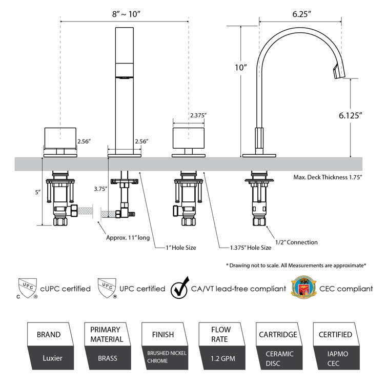 Matte Black Modern Widespread Bathroom Faucet with Pop-Up Drain