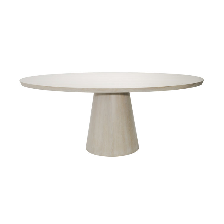 Jefferson 86'' Cerused Oak Round Dining Table