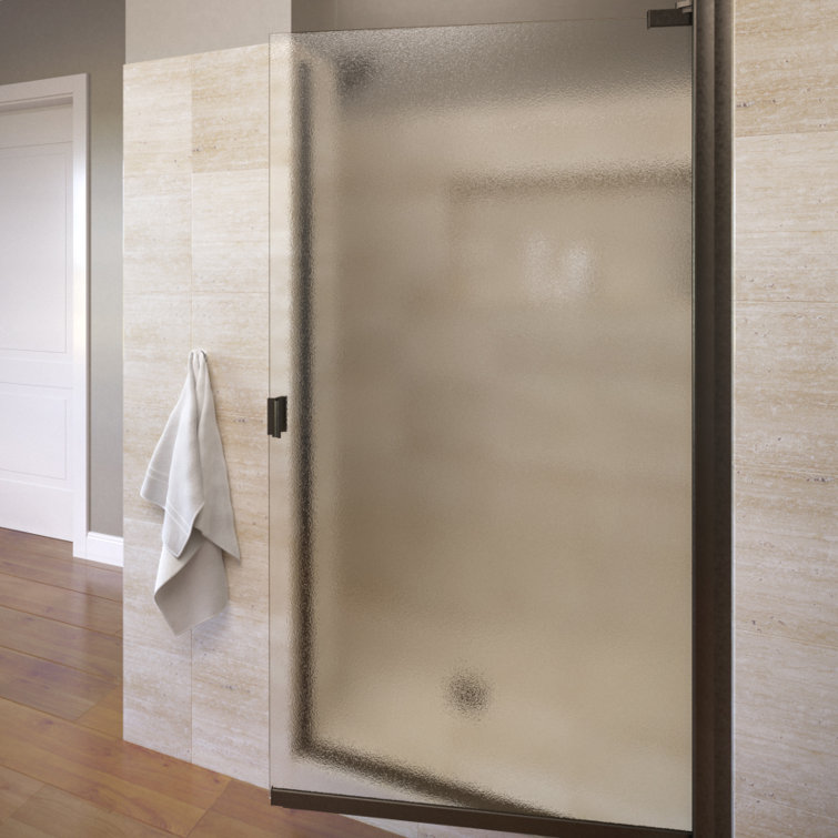 Armon Oil Rubbed Bronze Semi-Frameless Pivot Shower Door with Clear Glass