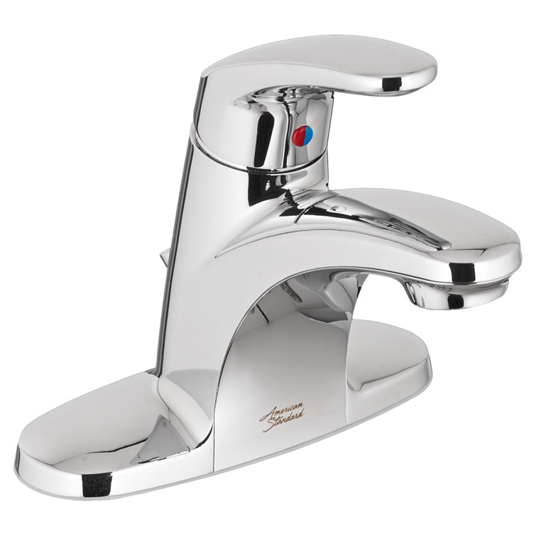 Polished Chrome Single-Handle Centerset Bathroom Faucet with Drain