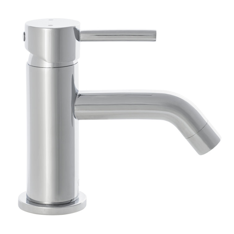 Amity Chrome Single-Hole Bathroom Faucet with Cylindrical Body