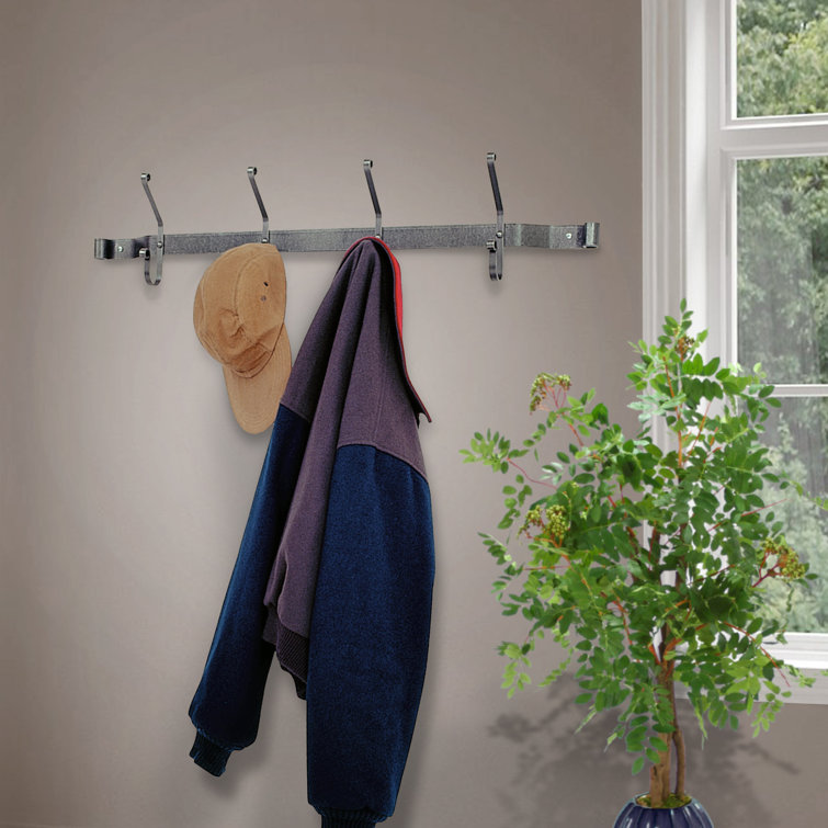 Handcrafted Coat Rack with 4 Double Hooks