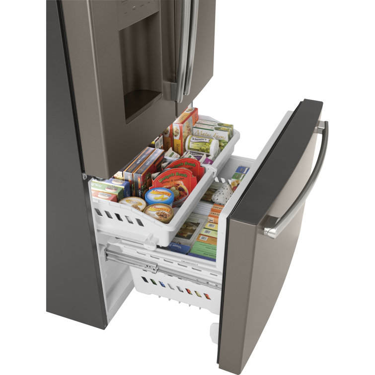 Slate French Door Refrigerator with Ice Maker and LED Lighting