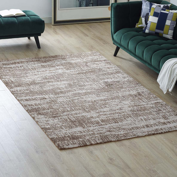 Darja 8' x 10' Light and Dark Tan Abstract Synthetic Area Rug