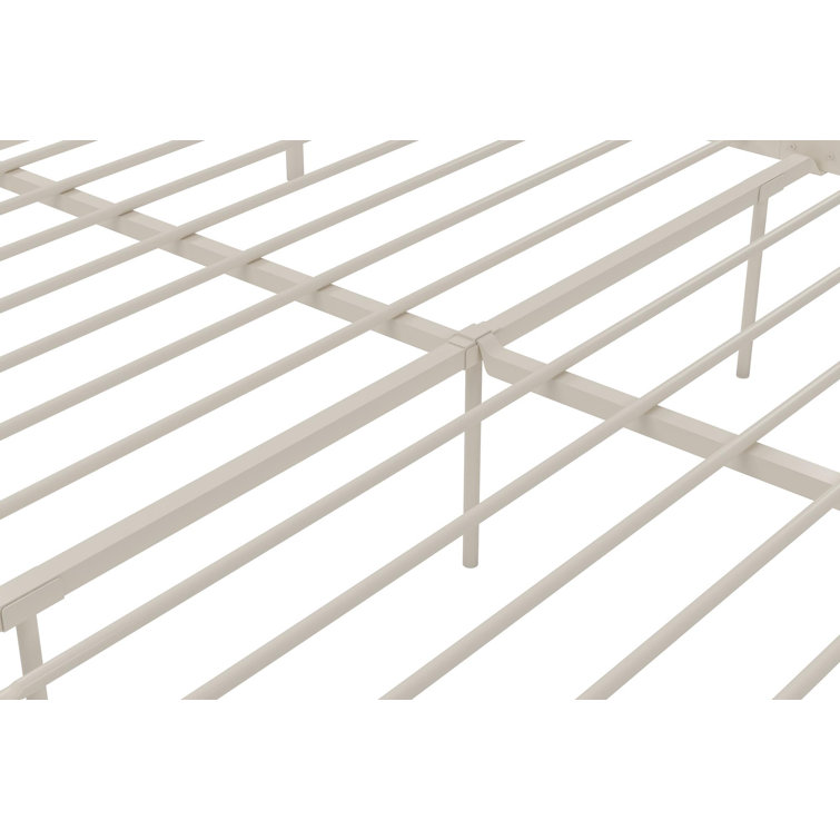 Marion Queen White Metal Canopy Platform Bed with Headboard