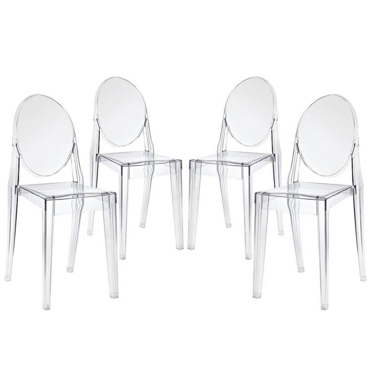 Clear Acrylic Modern Stackable Dining Side Chair