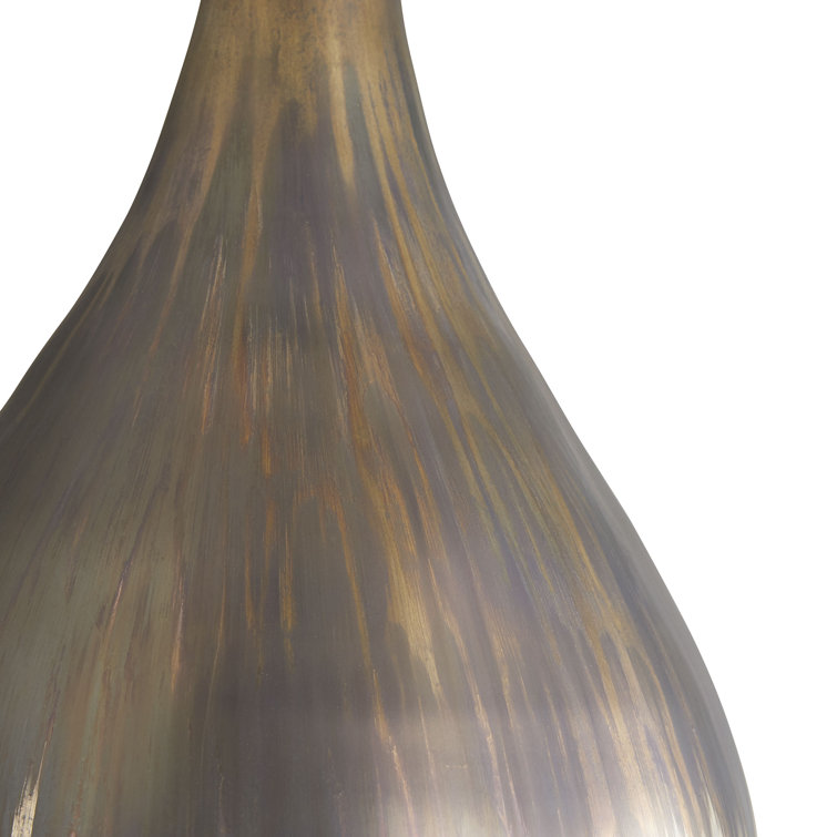32" Bronze Mercury Glass Table Lamp with Linen Shade