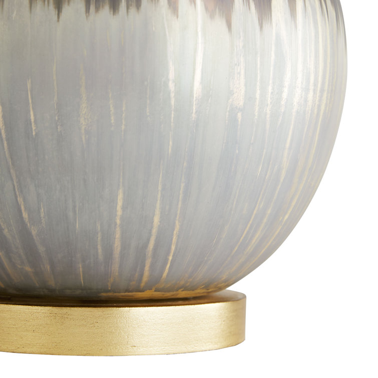 32" Bronze Mercury Glass Table Lamp with Linen Shade