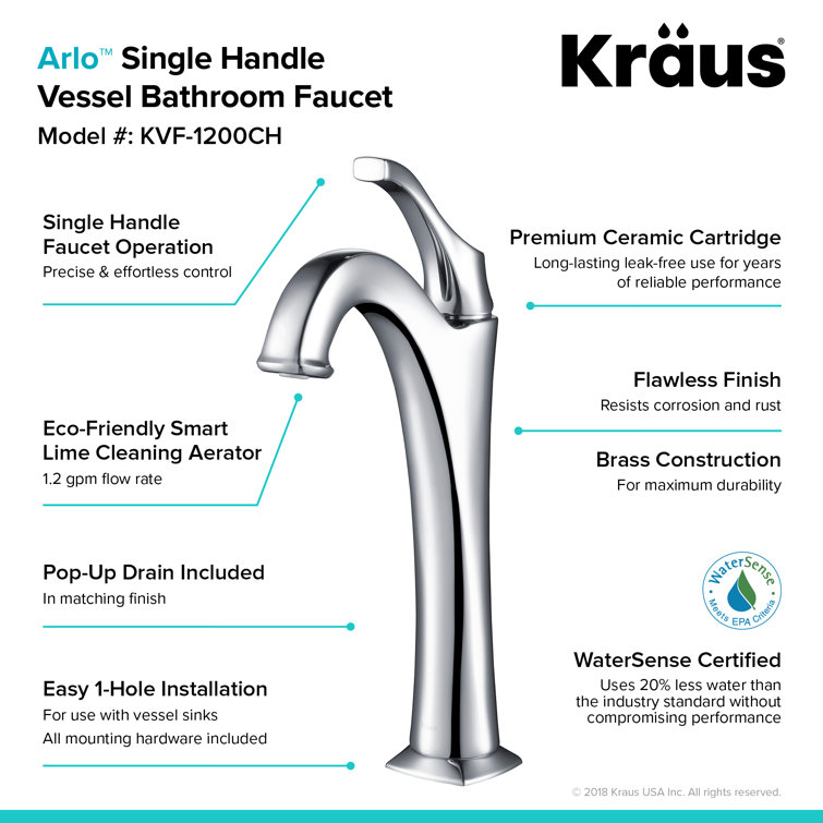16.5-inch Clear Glass Vessel Sink with Chrome Faucet