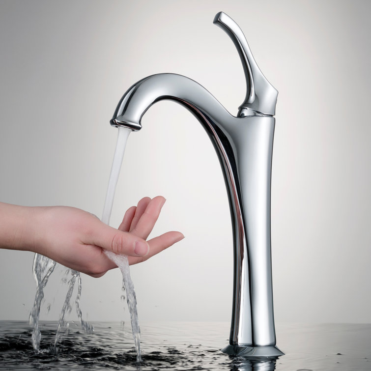 16.5-inch Clear Glass Vessel Sink with Chrome Faucet