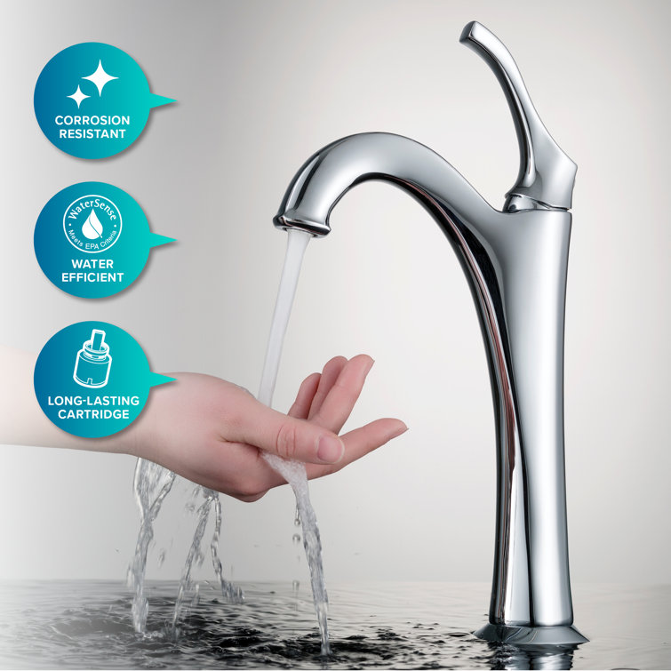16.5-inch Clear Glass Vessel Sink with Chrome Faucet
