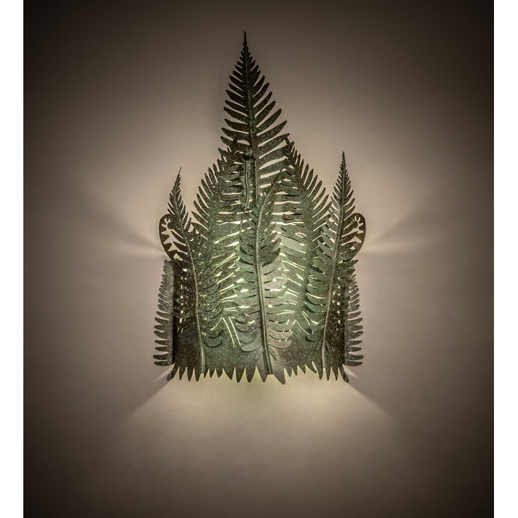 Fern Leaf Tarnished Copper 23.5" Direct Wired Wall Sconce
