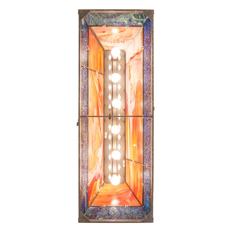 Sunset Scene Glass Linear Pendant Light