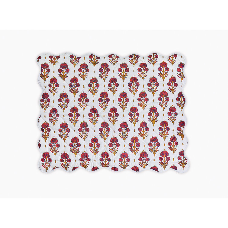 Joplin Mineral Blue Cotton Standard Sham with Scalloped Edges