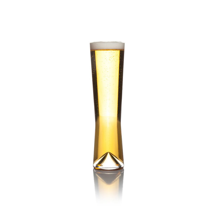 Monti 12 oz. Clear Handmade Crystal Pilsner Glass Set
