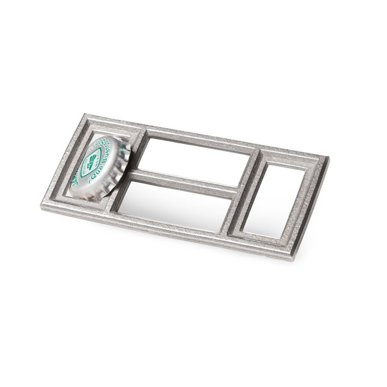 Sand-Blasted Stainless Steel Dual-Sided Bottle Opener