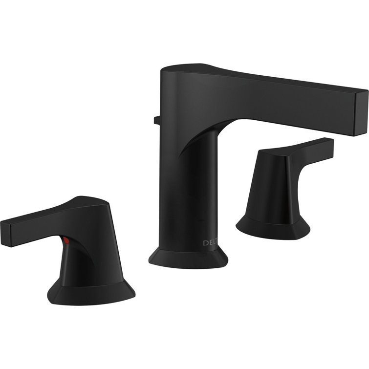 Delta Zura Modern Geometric Widespread Faucet in Matte Black