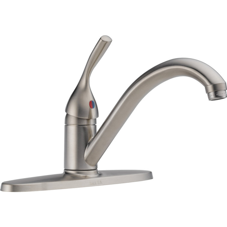 Sleek Modern Stainless Steel Single Handle Kitchen Faucet