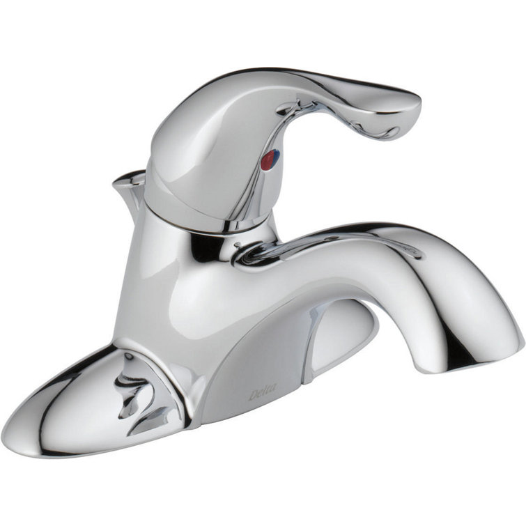 Sleek Modern Chrome Centerset Bathroom Faucet with Drain Assembly