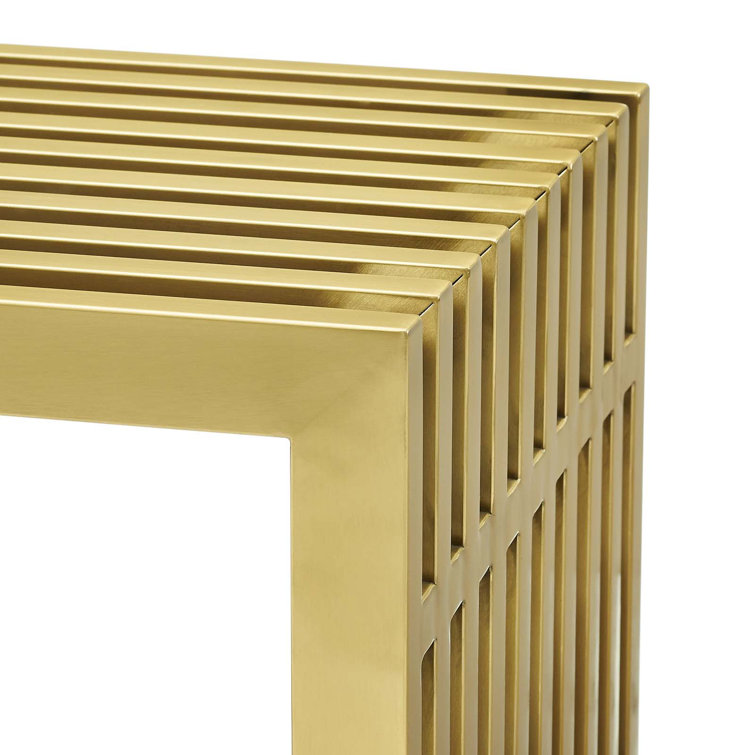 Elegant Gold Stainless Steel Tubular Console Table