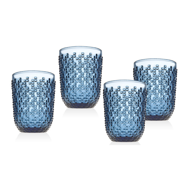 Alba Blue Lead-Free Crystal Old Fashioned Glass Set