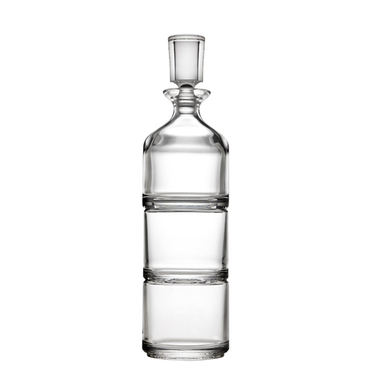 Clear Crystal Stacking Decanter Set with Glasses