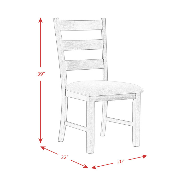 High Slat Ladderback Side Chair in White and Brown Faux Leather