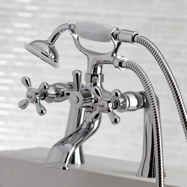 Victorian Elegance 7" Polished Chrome Clawfoot Tub Filler with Hand Shower