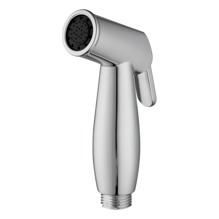 Chrome Handheld Bidet Sprayer with Brass Valve and Steel Supply Line