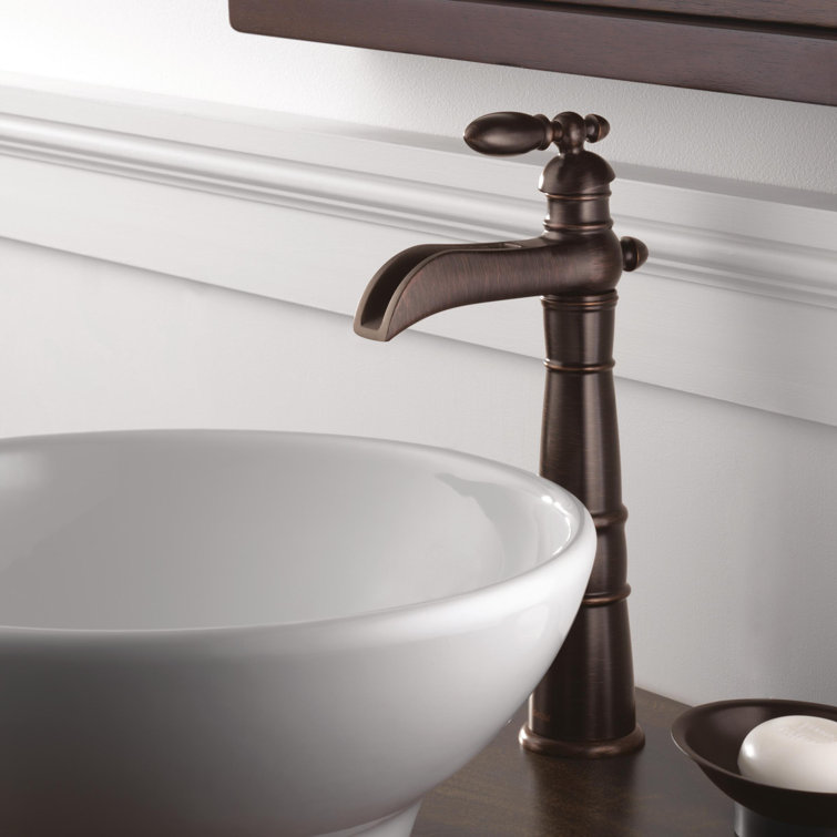 Modern Venetian Bronze Single Hole Vessel Faucet with Ceramic Disc
