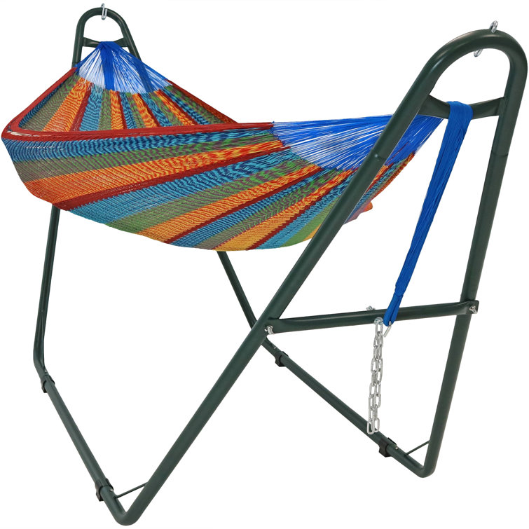 Green Powder-Coated Steel Universal Hammock Stand for 2-Person